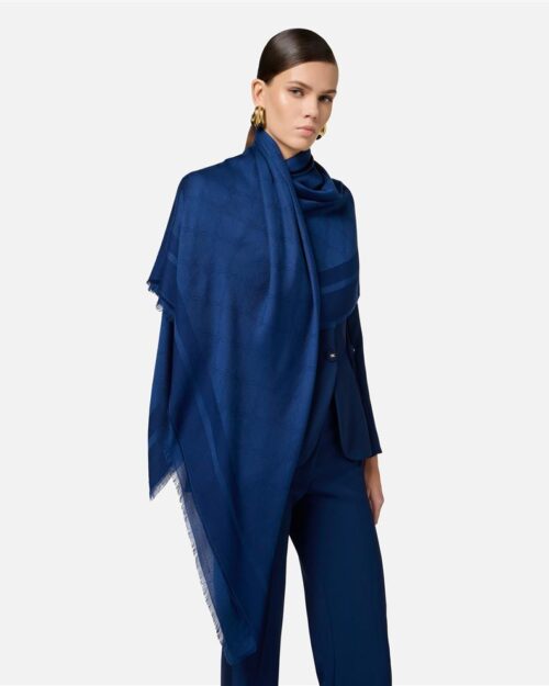 sciarpa blu jacquard