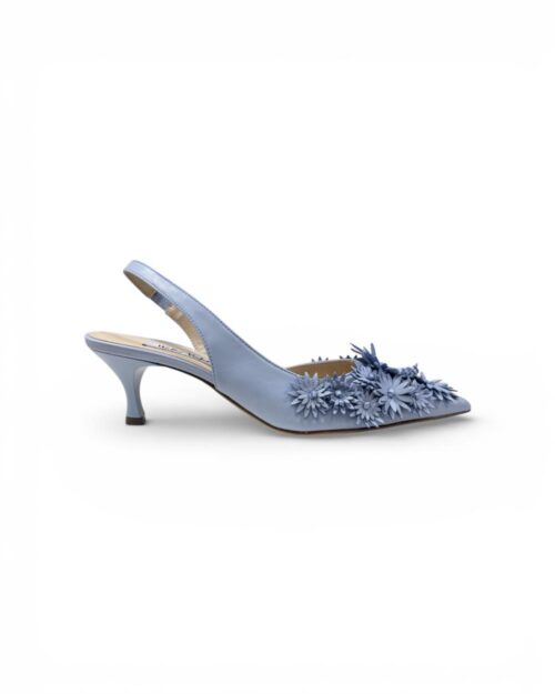 Slingback fiori celeste