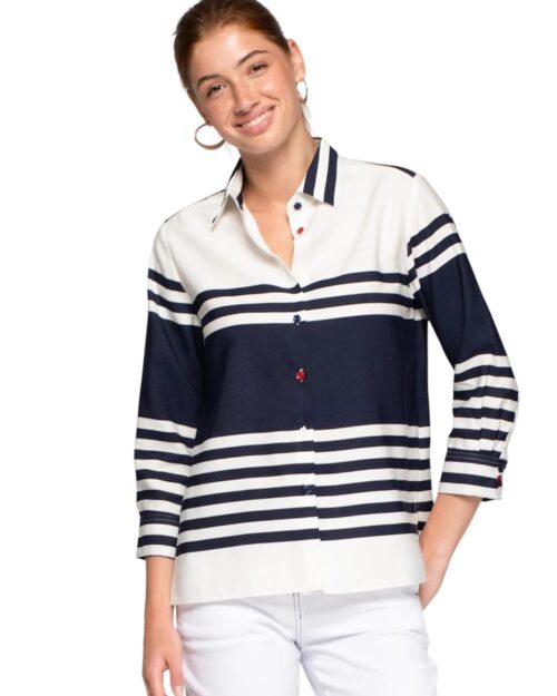 camicia righe blu