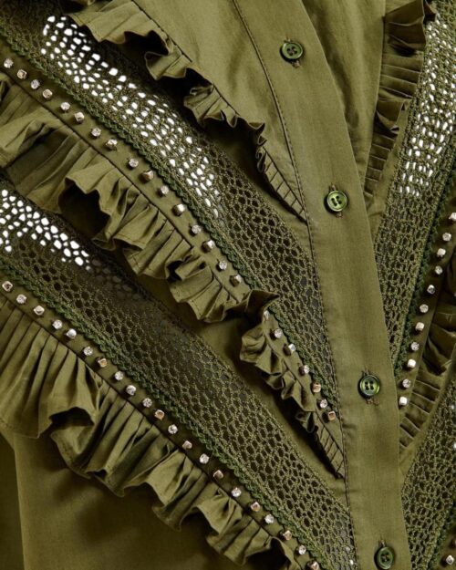 camicia volant verde