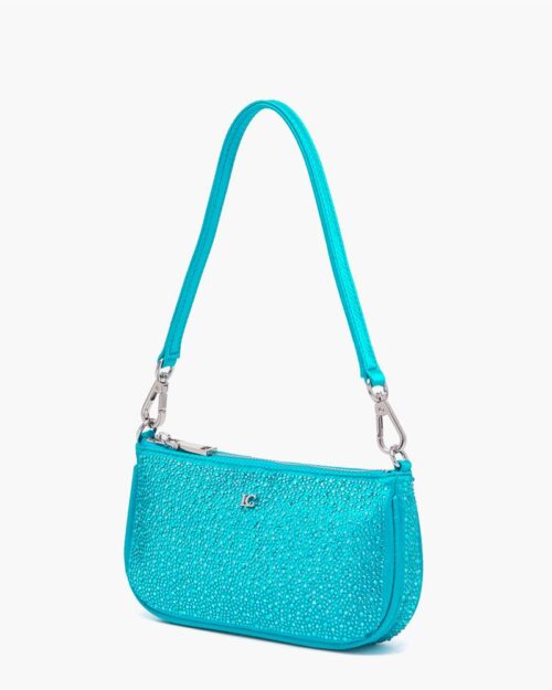 borsa celeste strass