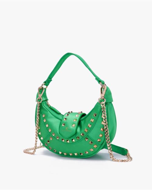 borsa borchie verde