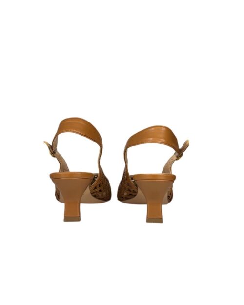 slingback traforata cuoio