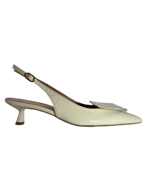 slingback punta vernice panna