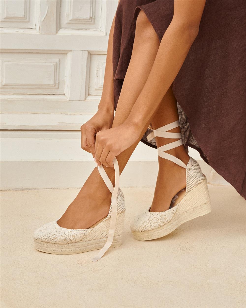 espadrillas crochet panna