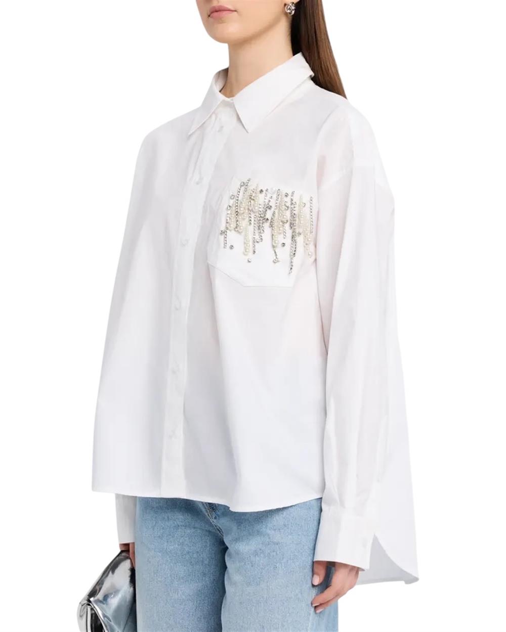 camicia applicazioni bianca