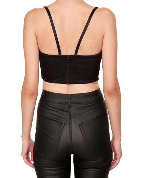 top crop nero pietre