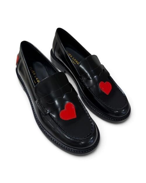 mocassino cuori nero